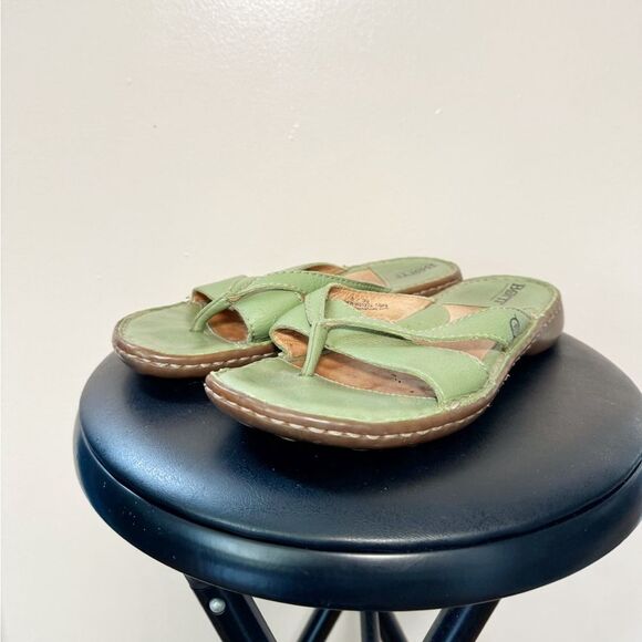 SALE! Sage Green Born Leather Sandals Size 8 (39) EUC - Picture 1 of 5